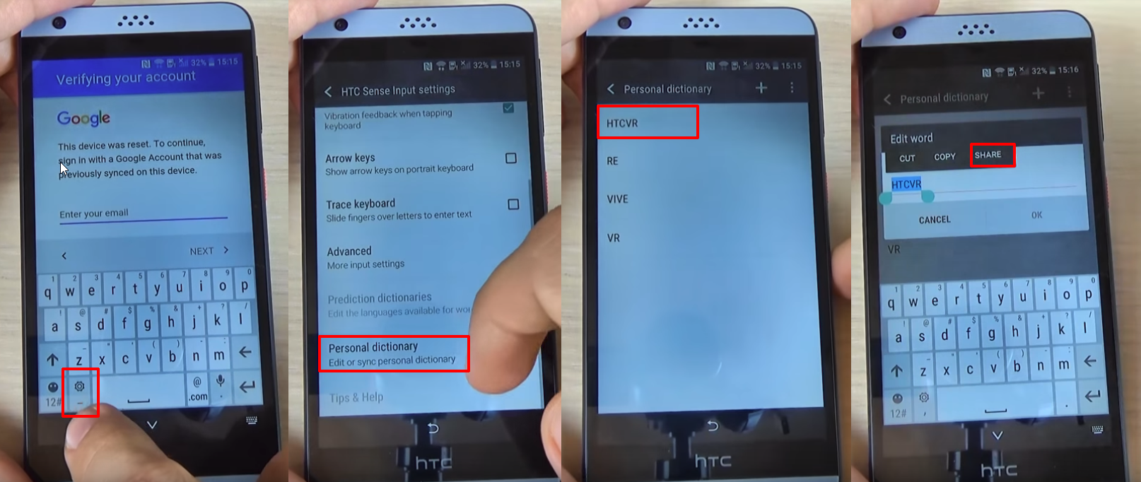 Bypass Google account HTC 1