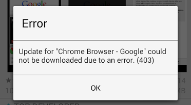 Google Play Error 403