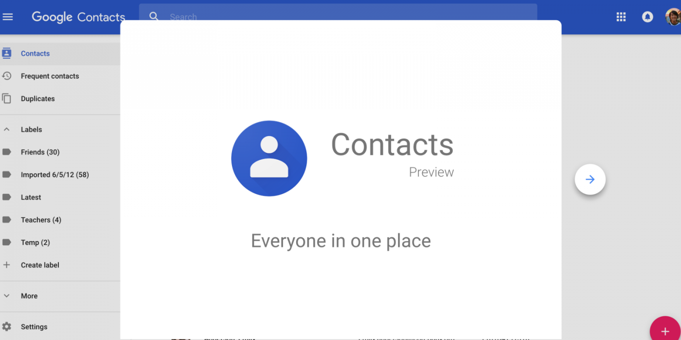 Google Contacts app