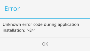 Google Play Store Error 24