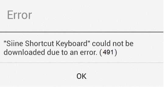 Google Play Store Error 491