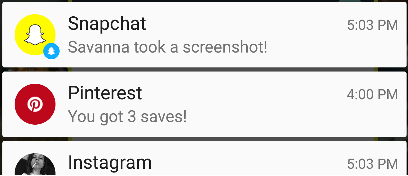 Snapchat screenshot notification