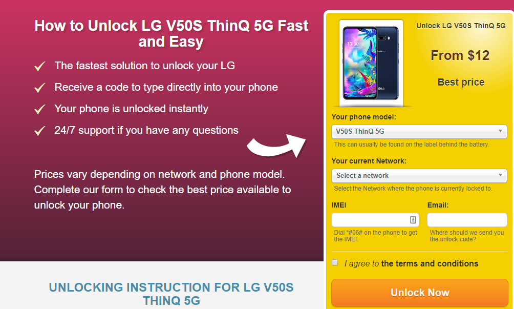 Unlock V50s ThinQ 5G